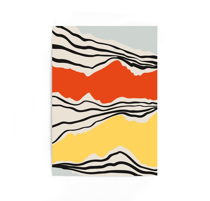 Mid Century Abstract Print Modernist Abstraction Line Art image 0