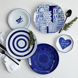 Collector's Editions Dinnerware - Blue Graphic, West Elm