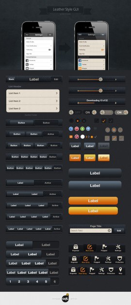 Dark leather apple ui kit Free Psd. See more inspiration related to Box, Button, Orange, Black, Iphone, Apple, Bar, Radio, Search, Ui, Buttons, Psd, Leather, Dark, Progress bar, Switch, Navigation, Progress, Tab, Ui kit, Checkbox, Search bar, Search box, Kit, Navigation bar, Vertical, Radio button, Pagination, Sliders and Toolbar on Freepik.