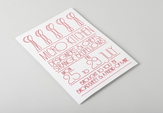 Micro Kitchen - Projects - A Friend Of Mine #print #food #typography