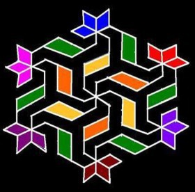 Best Rangoli With Dots 8 by 8 Designs And Patterns