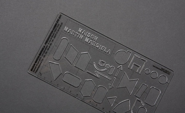 Maison Martin Margiela's acrylic stencil ruler set the tone for a geometrical show #acrylic #invitation