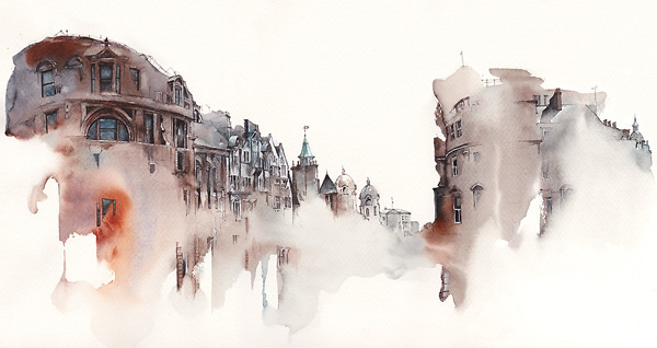 CJWHO ™ (Architectural Watercolors by Sunga Park Famous...) #watercolors #design #illustration #architecture #aquarelle #art