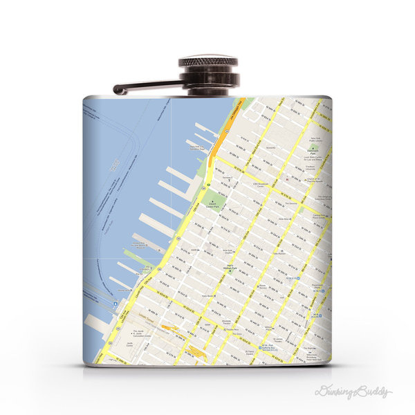 Google Maps (Customize a Location) 6oz Liquor Hip Flask #flask #cartography #custom #google #maps
