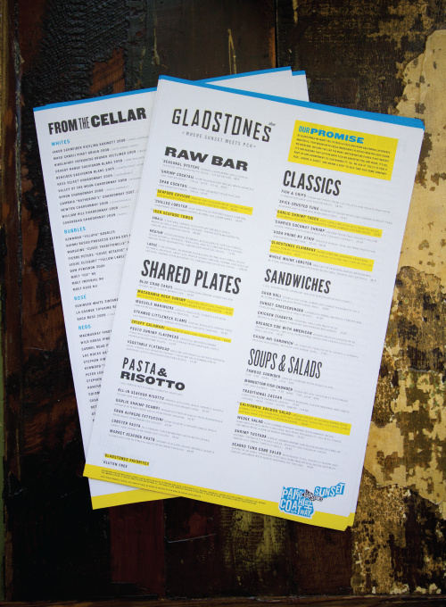 Gladstones Branding #menu #design #typography