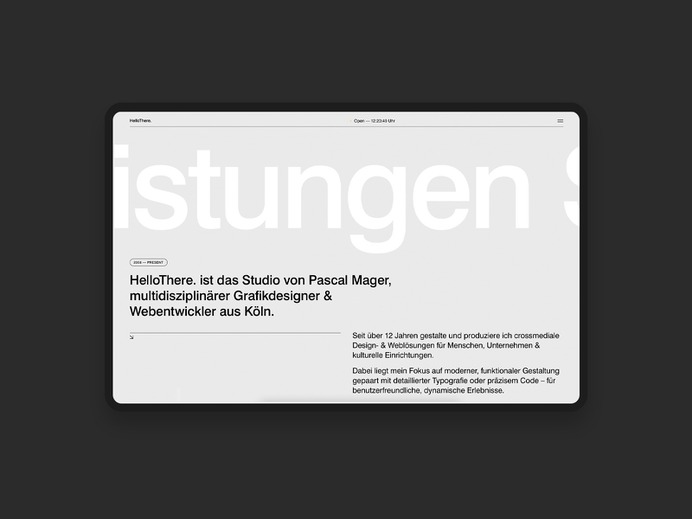 HelloThere. Portfolio typography typografie helvetica swiss 721 grid ui webdesign minimal portfolio design portfolio site portfolio