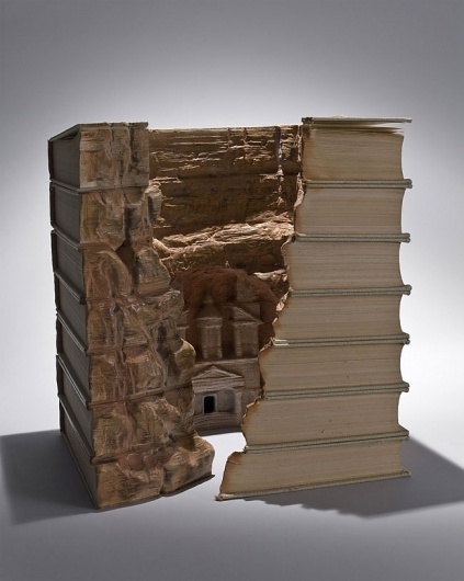 Whiteboard Journal • Carved Books by Guy Laramee #carving #books #landscape