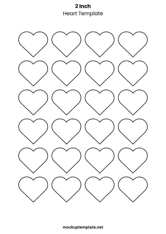 2 Inch Printable Heart Template