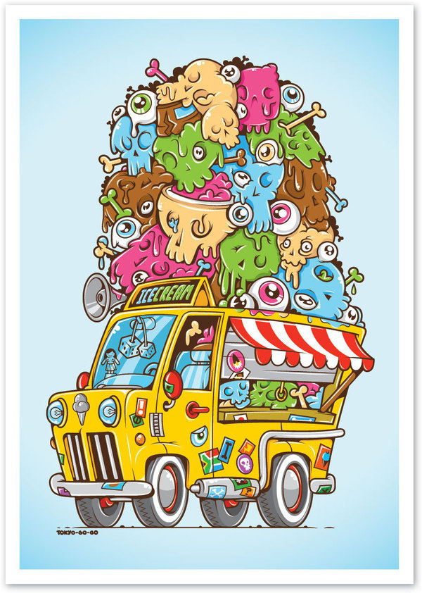 City Slickers Exhibition - Cape Town by: Greg Darroll #greg #cream #darroll #illustration #ice