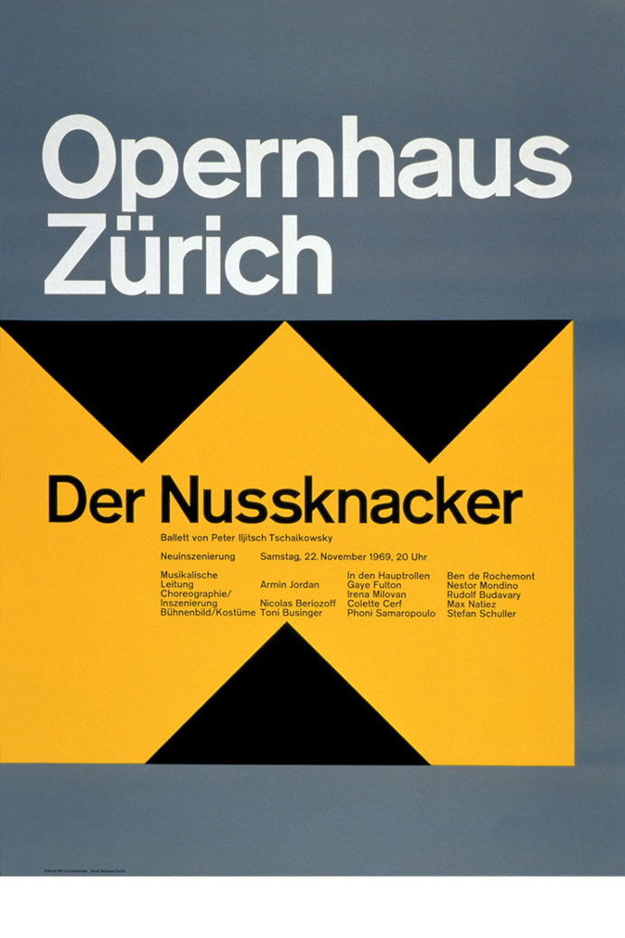 Josef Müller-Brockmann DER NUSSKNACKER 1969 SWITZERLAND [ 128CM X 90CM ] via www.blanka.co.uk