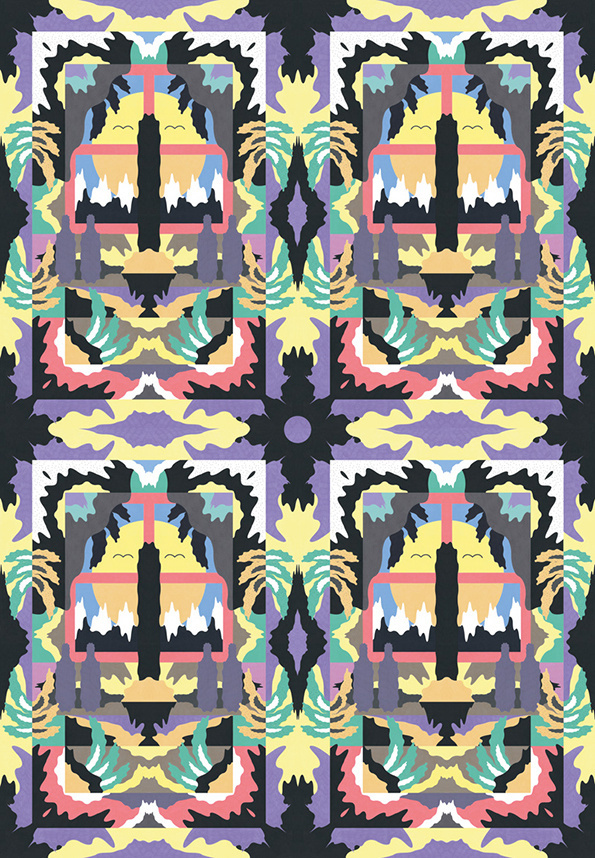 Janne-kokkonen--magazine-cover-and-poster-for-culture-and-fashion-publication-from-pullpo-agency-int-2 #palms #tribal #bugs #colours #illustration