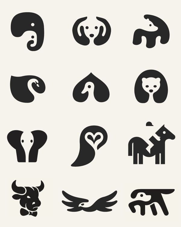 weandthecolor: Negative Space Animal Icons by George Bokhua More about the negative space animal icon designsÂ on WE AND THE COLOR. Design, #sintesis #icons #animals