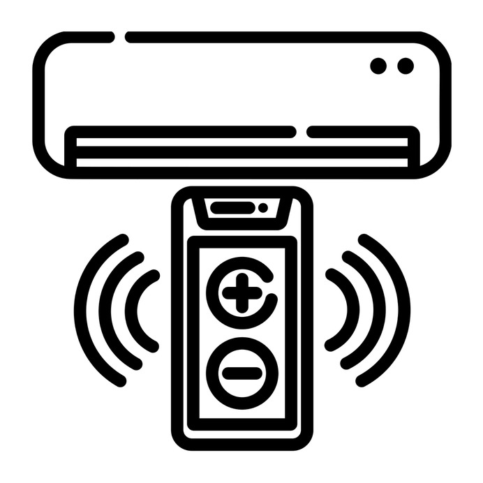 See more icon inspiration related to air conditioning, air conditioner, remote control, controller, electronics, heating, refreshing, machine, holidays and technology on Flaticon.