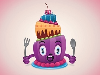 Dribbble - Birthday Cake by Aurelie Maron #icon #illustration #vector #cake