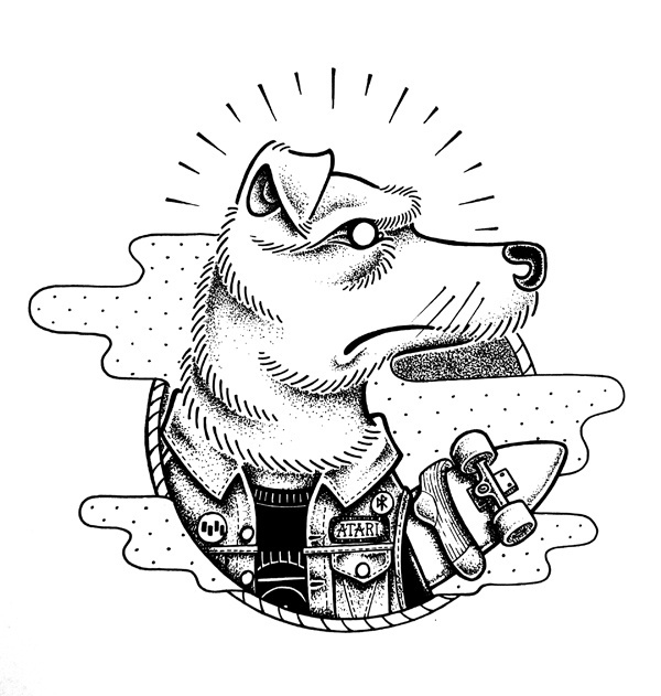 ATARI - Chez Meka #punk #atari #illustration #dead #kennedys #dog