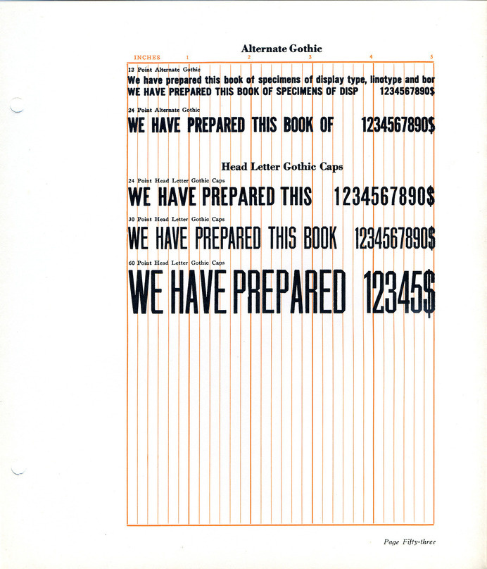 Alternate Gothic type specimen #type #specimen