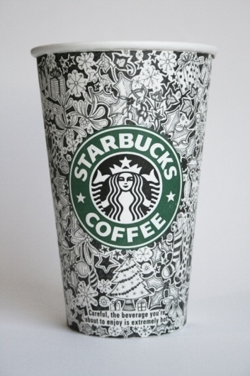 Starbucks Cups #starbucks #design #illustration #johanna #basford