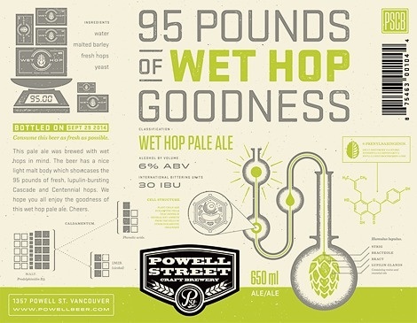 95 Pounds of Wet Hop Goodness Label #packaging #beer #label #bottle
