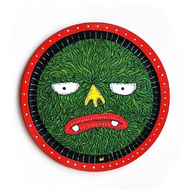 Maske . Tahta üzerine boyama 21x21 cm // Painting on wood 21x21 cm Fiyat:100 TL // 100$ ülke içi ücretsiz kargo. http://vimeo.com/m/8792 #buy #illustration #mask #monster #posca