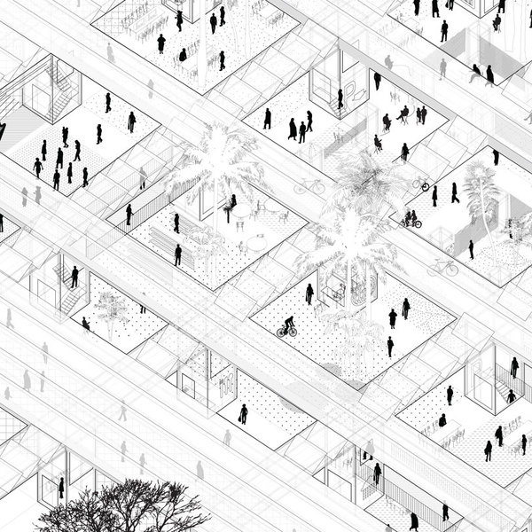 Off-The Grid, Bab Al Bahrein Square / Microcities #architecture #drawing