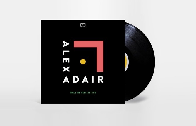 Alex Adair single cover from James Kirkups #butter #album #red #design #graphic #alex #black #sleeve #record #james #cover #yellow #vinyl #adair #single #kirkup
