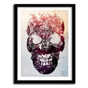 floral skull by Ali Gulec #print