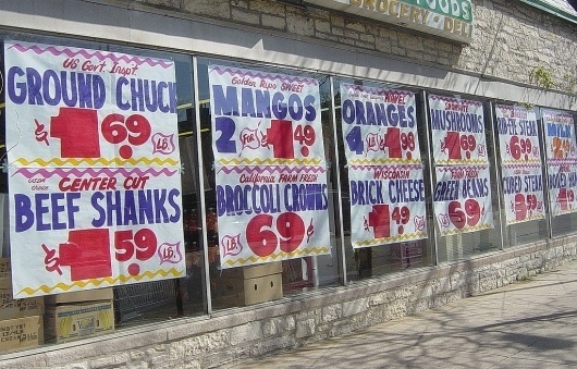 All sizes | Sign Painting at the Grocery | Flickr - Photo Sharing! #shop #signs