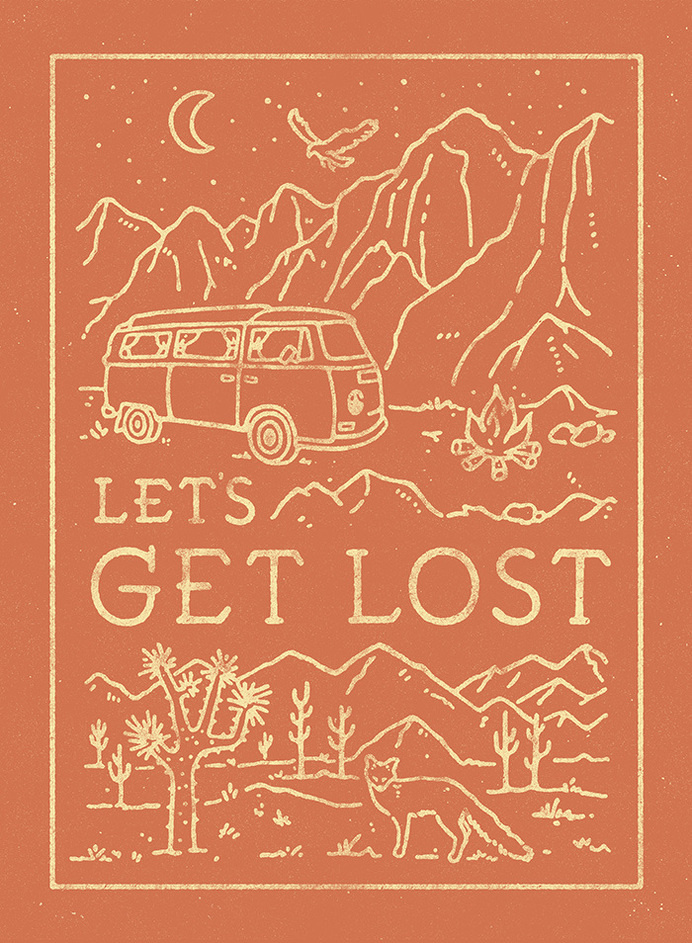 Let's get lost - lettering by WEAREYAWN #lettering #travel #typography