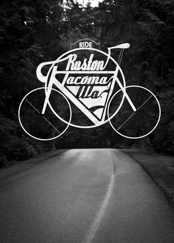 This is one of (expected) four poster logos I have designed for my design business Downpour.Â This series is titledÂ Ride,Â themed after som #washington #tacoma #bike #logo #ruston