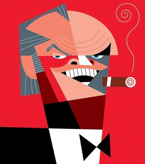 Pablo Lobato | Fubiz™ #cubist #illustration #jack #nicholson