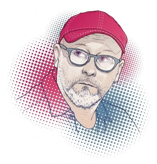 Wojciech Smarzowski for Przekroj #glasses #illustration #cap #smarzowski #portrait