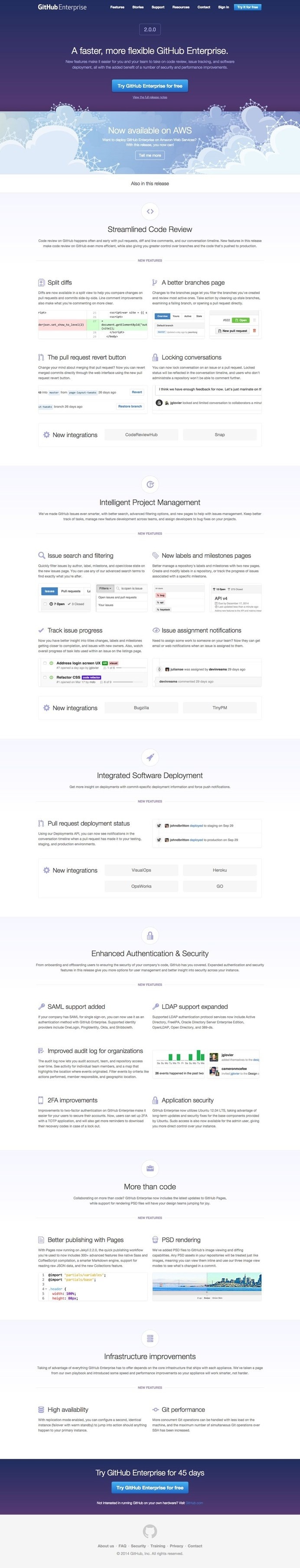 GitHub Enterprise 2.0 Release Page #design #web #ux #ui