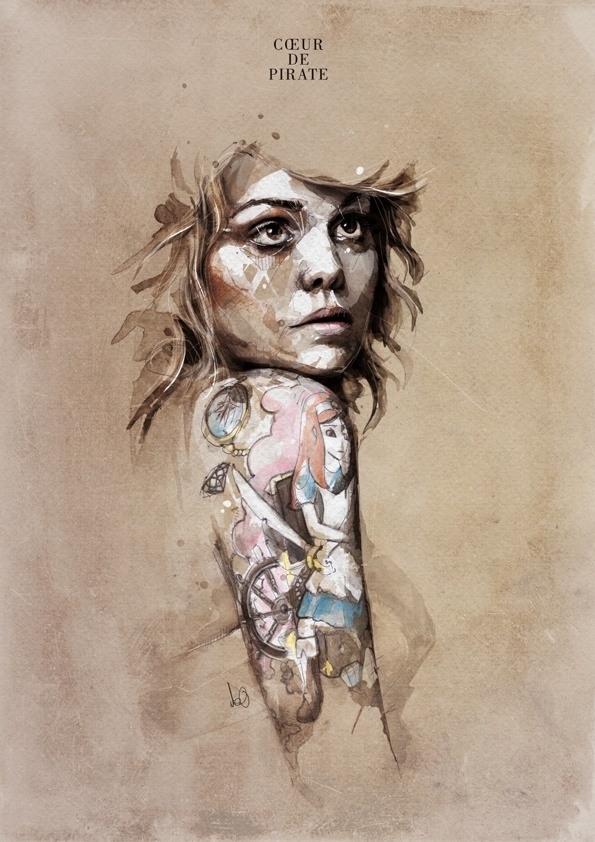 Chapter 02 on the Behance Network #woman #illustration #portrait #tattoo #shoulder #watercolour