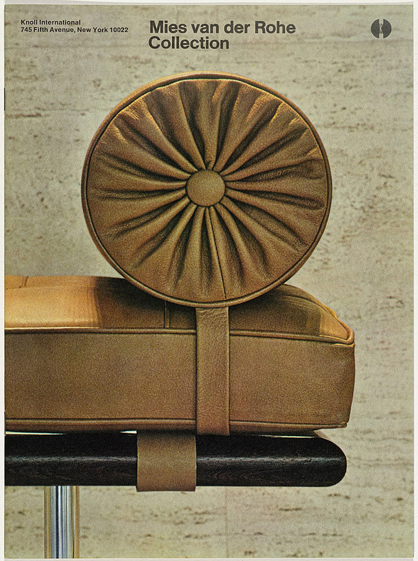 Cover for Knoll International product brochure. #massimo #vignelli #derohe #van #der #cover #rohe #knoll #mies #brochure