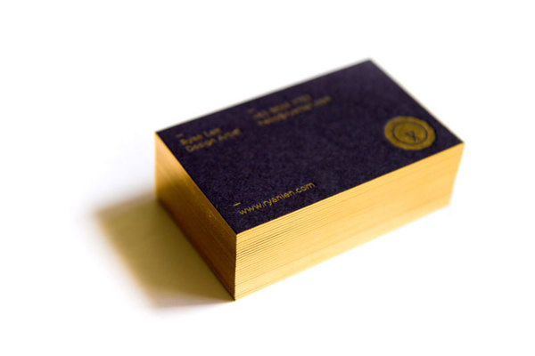 Letterpress Business Card #business #leaf #card #gliding #letterpress #gold #namecard #foil