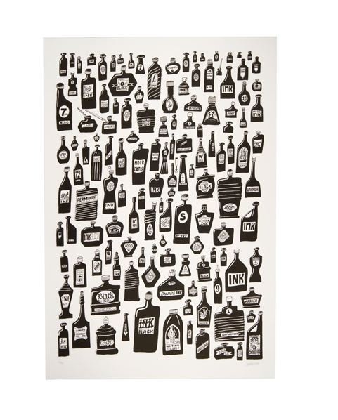 Serge Lowrider art print #bottles
