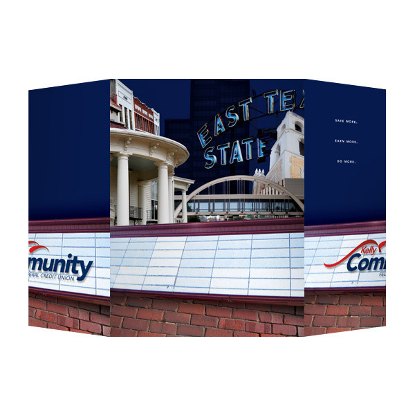 Kelly Community Credit Union Presentation Folder #financial #design #bank #blue #folder