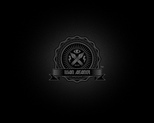 Ivan Afandi: Illustration, UI Elements, Web Design | Illustration #ivanafandi #black #illustration #ribbon #badges #logo #dark #noise