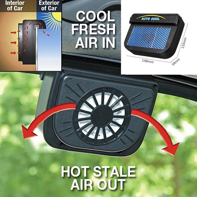 Solar Powered Auto Car Ventilation System - Shop For Gamers