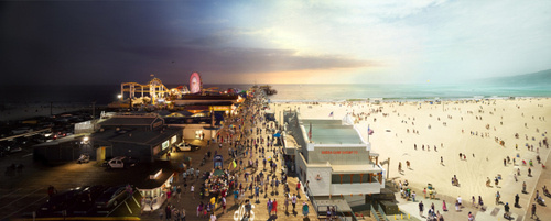 Santa Monica Pier, California, 2012; http://off-the-wall-b.tumblr.com/ #santa #pier #night #day #and #monica #california