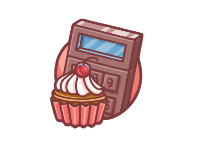 Wzwz_cake_calculator #calculator #illustration #cupcake