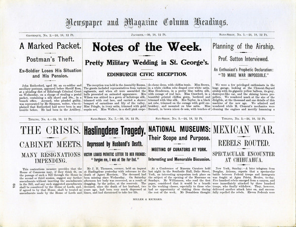 I don't know if any newspapers ever used Miller and Richard fonts for headlines. If it did happen it probably looked pretty sweet. #type #specimen #typography