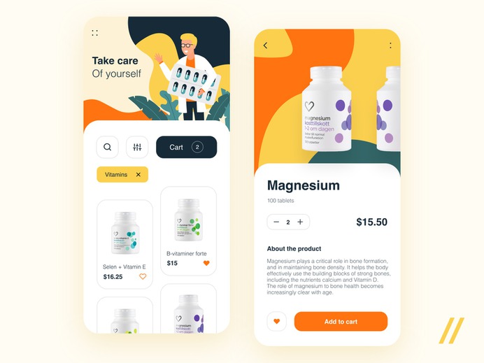 Online Pharmacy Design Concept ecommerce delivery searching pharmacy pills concept product mobile purrweb app figma design ux ui
