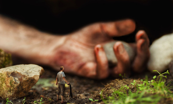 Photograph David #tiny #borrower #ground #perspective #photo #soil #manipulation #hand