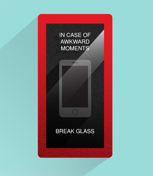 In case of awkward moments. #emergency #hypr #in #design #glass #illustration #break #case #poster #awkward
