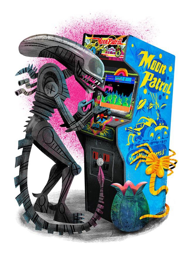 Luke Flowers "Arcade Dayz - Aliens" Print