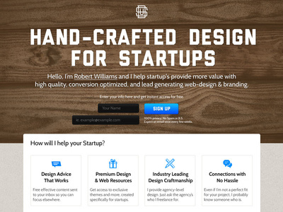 Startup Designer #resources #handcrafted #page #design #free #email #web #startups #landing #newsletter