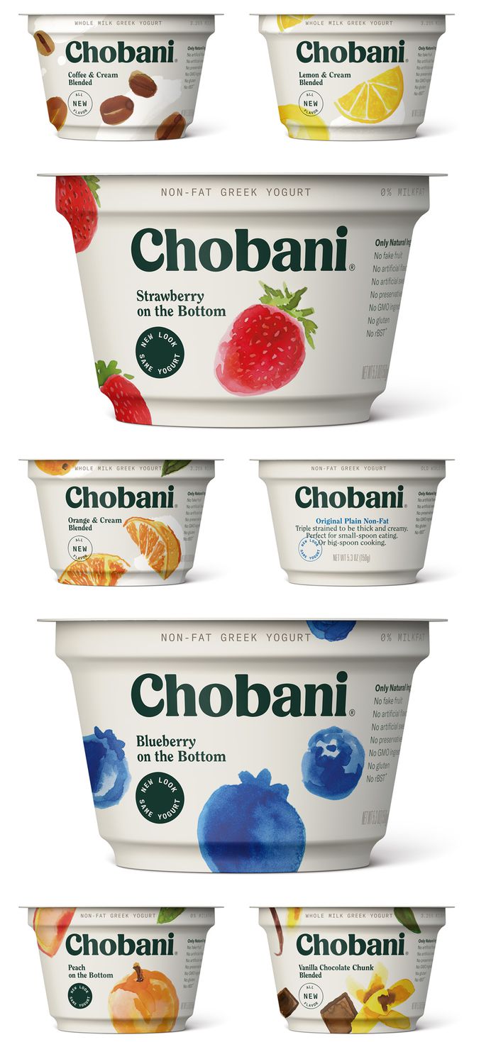 New Logo, Identity, and Packaging for Chobani done In-house