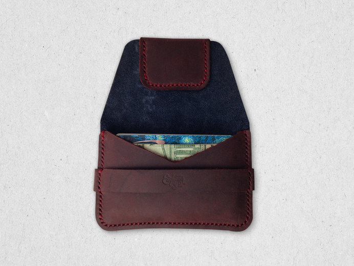 Leather Card Case Wallet with Flap Eighteen32 #wallet #cash #card #cardholder #leather