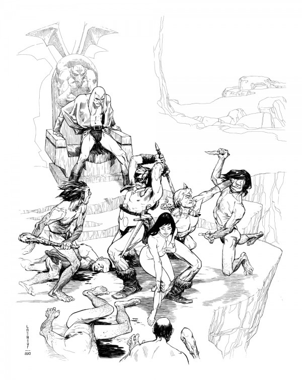 Fire and Ice not quite done... by ~Laemeur #white #black #tribute #fire #ice #frazetta